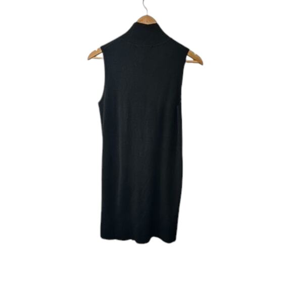 Cable & Gauge Black Mock Neck Sleeveless Ribbed Sheath Dress Women's Small New - Picture 5 of 9